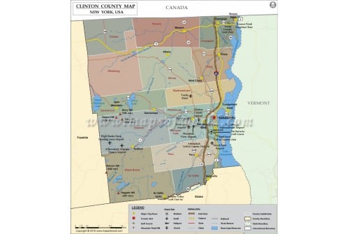 Clinton County Map, New York