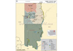 Ferry County Map, Washington - Digital File