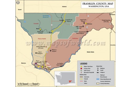 Franklin County Map, Washington