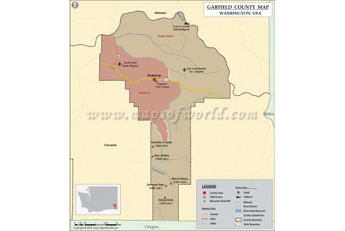 Garfield County Map, Washington