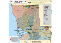 Grays Harbour County Map, Washington - Digital File