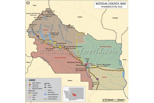 Kittitas County Map, Washington