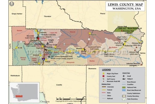 Lewis County Map, Washington