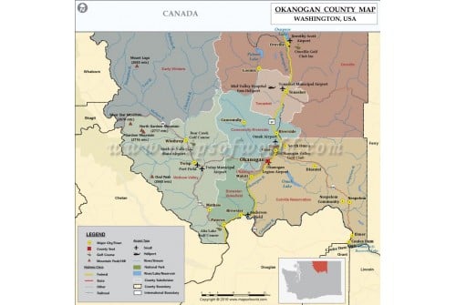 Okanogan County Map, Washington