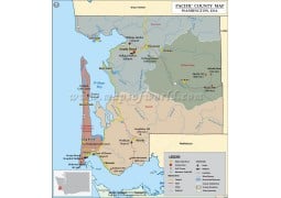 Pacific County Map, Washington - Digital File