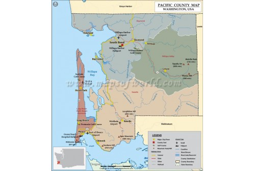 Pacific County Map, Washington