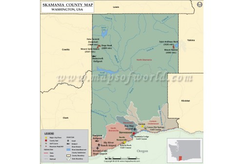 Skamania County Map, Washington
