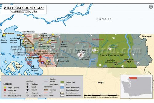 Whatcom County Map, Washington