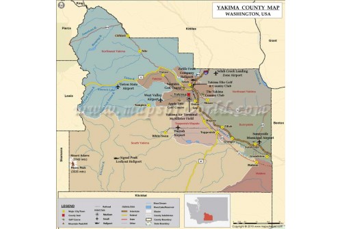 Yakima County Map, Washingtion
