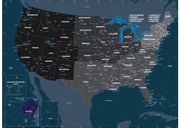 US Waters Map - Digital File