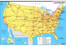 USA Road Map - Digital File