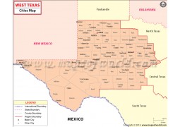 West Texas Cities Map - Digital File
