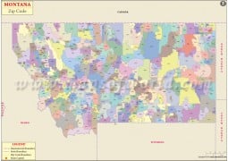Montana Zip Code Map - Digital File
