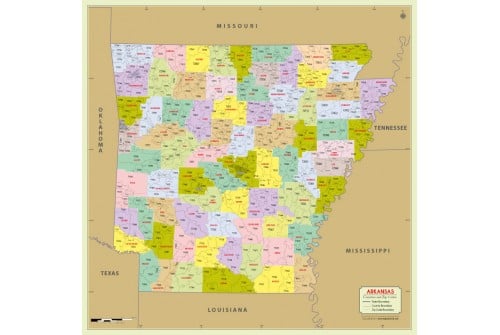 Arkansas Zip Code Map With Counties