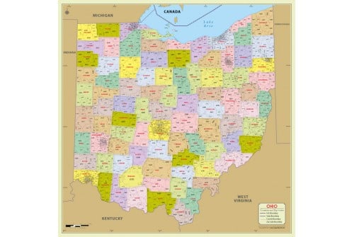 Ohio Zip Code Map With Counties
