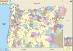 Oregon Zip Code Map - Digital File