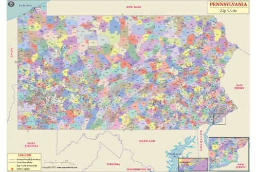 Pennsylvania Zip Code Map