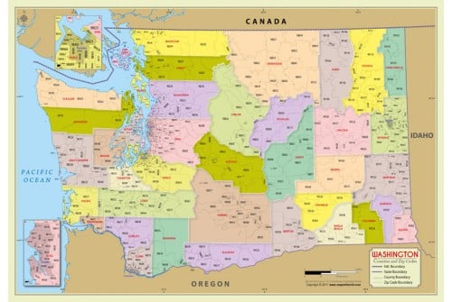 Washington Zip Code Map With Counties