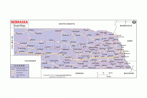 Nebraska Road Map