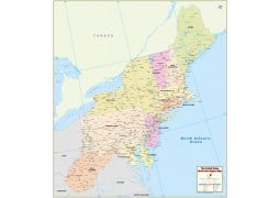 Northeast Region Map, US - Digital File