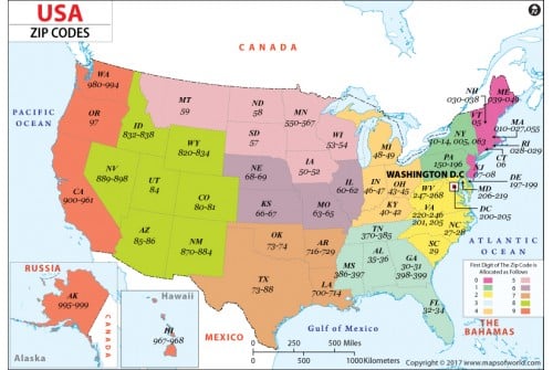 US Zip Code Map