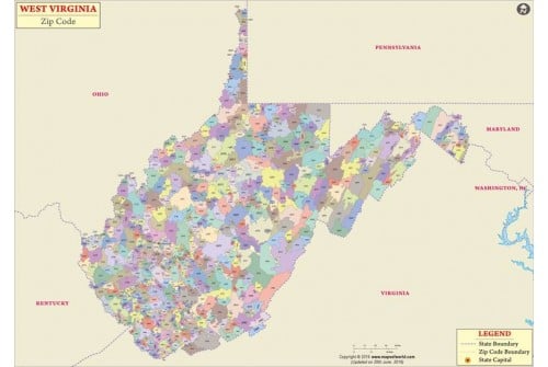 West Virginia Zip Codes Map