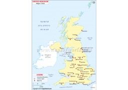 UK Map with Major Cities - Digital File