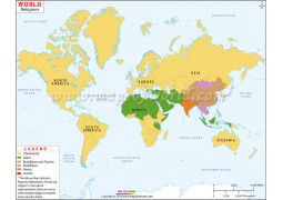 World Religion Map - Digital File