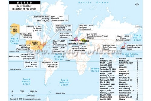 Major Nuclear Disasters Map