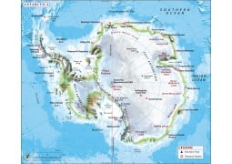 Antarctica Continent Map - Digital File