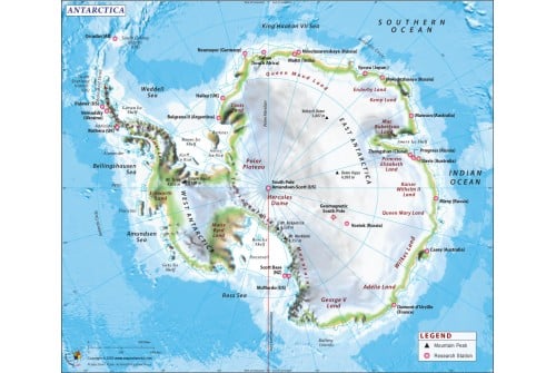 Antarctica Continent Map