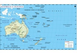 Australia and Oceania Map - Digital File