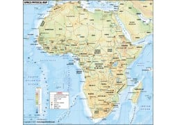Africa Physical Map with Countries