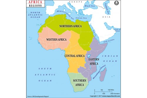 Africa Continent Regions Map