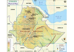 Ethiopia Physical Map - Digital File