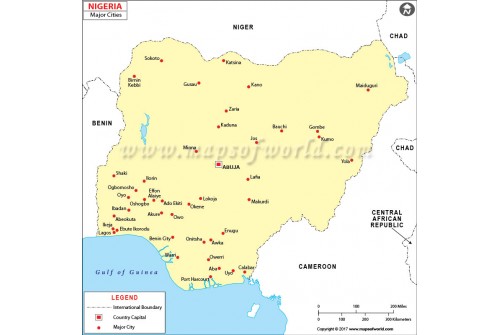 Nigeria Map with Cities