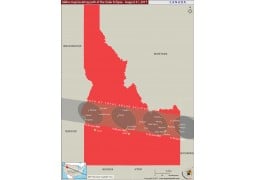 Idaho Map Locating Path of the Solar Eclipse August-21-2017 - Digital File