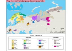 Map Showing Uralic Language Speaking Countries - Digital File