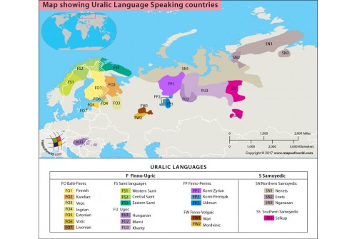 Map Showing Uralic Language Speaking Countries