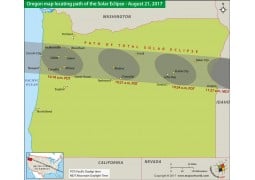 Oregon Map Locating path of the Solar Eclipse August-21-2017 - Digital File