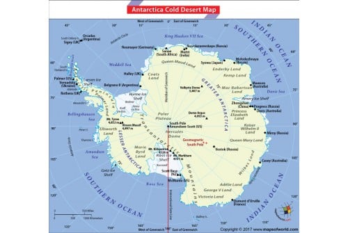 Antarctica Cold Desert Map
