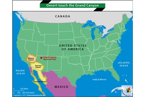Map of Deserts Touch The Grand Canyon