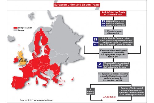 European Union And Lisbon Treaty Map