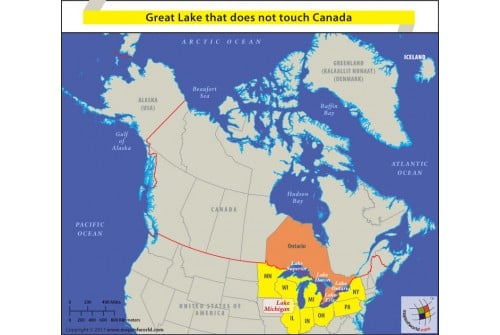 Map of Great Lake That Does Not Touch Canada