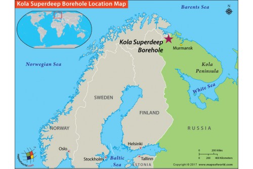 Kola Superdeep Borehole Location Map