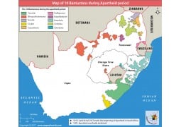 Map of 10 Bantustans During Apartheid Period - Digital File