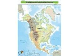 Map of US States And Canadian Provinces With Rocky Mountains - Digital File