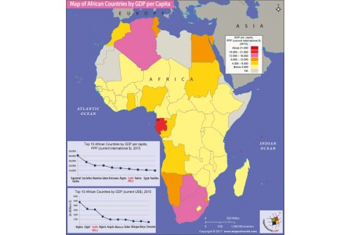 Map of African Countries By GDP Per Capita