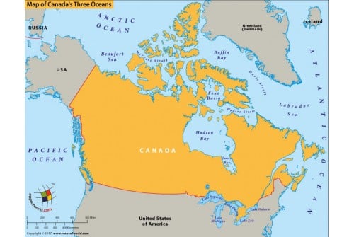 Map of Canadas Three Oceans
