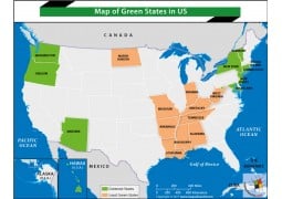 Map of Green States in US - Digital File